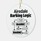 Airedale Barking Logic Keramik Ornament (Links)