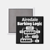 Airedale Barking Logic Magnet (Vorderseite/Rückseite)