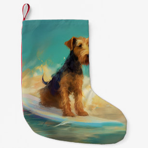 Airedale Beach Surfen Malerei Kleiner Weihnachtsstrumpf