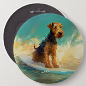 Airedale Beach Surfgrafik Button (Vorne & Hinten)