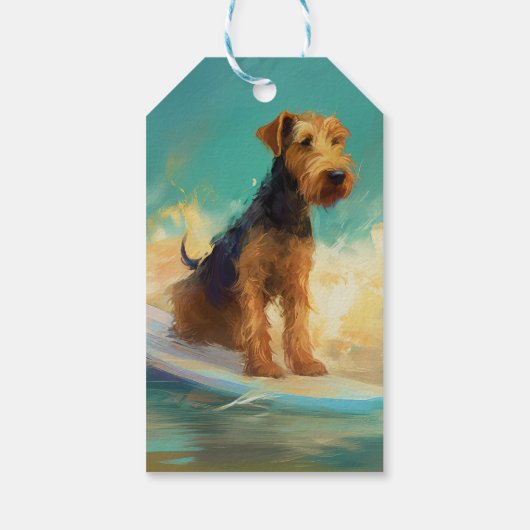 Airedale Beach Surfgrafik Geschenkanhänger (Rückseite)