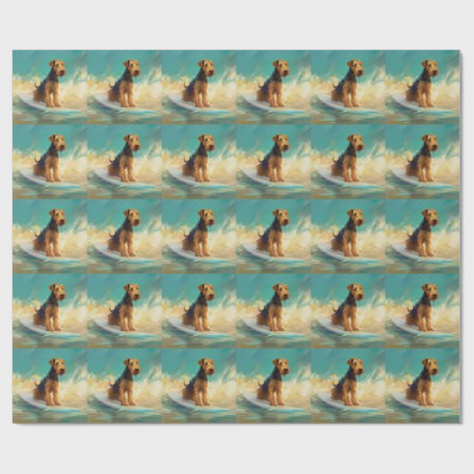Airedale Beach Surfgrafik Geschenkpapier (Flach)