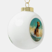 Airedale Beach Surfgrafik Keramik Kugel-Ornament (Links)