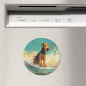 Airedale Beach Surfgrafik Magnet (In Situ (Geschirrspüler))