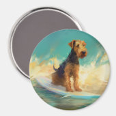 Airedale Beach Surfgrafik Magnet (Vorderseite/Rückseite)