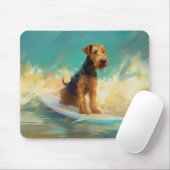 Airedale Beach Surfgrafik Mousepad (Mit Mouse)