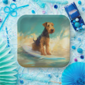 Airedale Beach Surfgrafik Pappteller (Party)