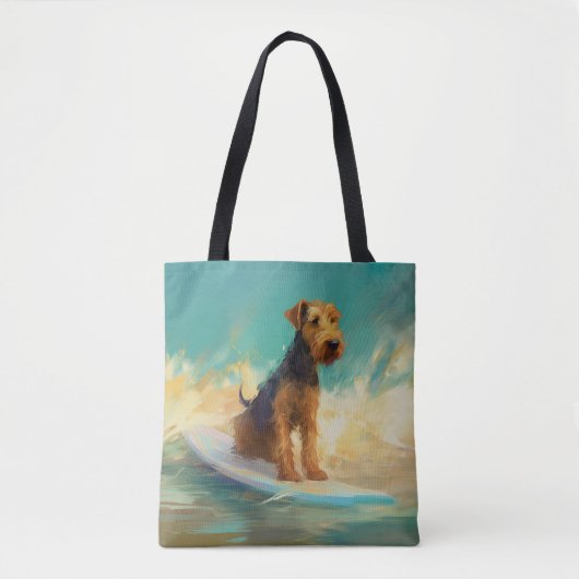 Airedale Beach Surfgrafik Tasche (Vorderseite)