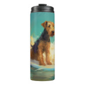 Airedale Beach Surfgrafik Thermosbecher (Vorderseite)