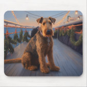 Airedale Christmas Cruise: Pawsome Holiday Delight Mousepad (Vorne)