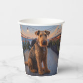 Airedale Christmas Cruise: Pawsome Holiday Delight Pappbecher (Vorderseite)