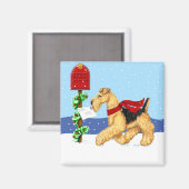 Airedale Christmas Dale Mail Magnet (Vorderseite/Rückseite)