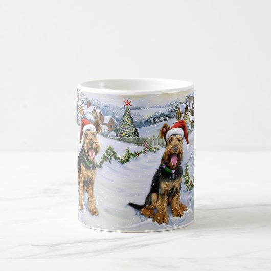 Airedale Christmas Kaffeetasse (Mittel)