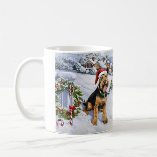 Airedale Christmas Kaffeetasse (Links)