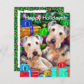 Airedale Christmas Open Now Einladung (Vorne/Hinten)