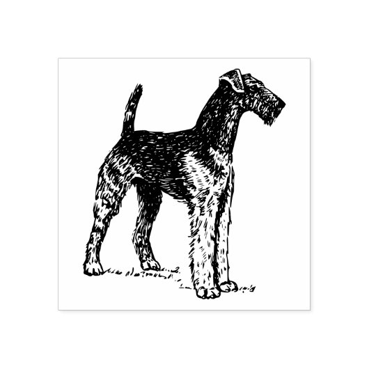 Airedale Dog Breed Gummistempel (Prägung)