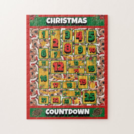 Airedale Dog Countdown Weihnachtskalender Puzzle (Vertikal)