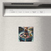 Airedale Dog on a Paddle: Ein Landschaftliches Abe Magnet (In Situ (Geschirrspüler))