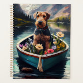 Airedale Dog on a Paddle: Ein Landschaftliches Abe Planer (Vorderseite)