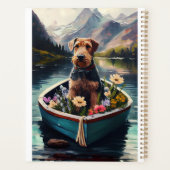 Airedale Dog on a Paddle: Ein Landschaftliches Abe Planer (Rückseite)