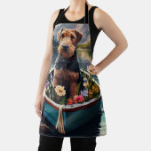 Airedale Dog on a Paddle: Ein Landschaftliches Abe Schürze (InSitu)