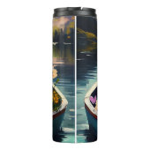 Airedale Dog on a Paddle: Ein Landschaftliches Abe Thermosbecher (Rückseite)