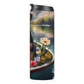 Airedale Dog on a Paddle: Ein Landschaftliches Abe Thermosbecher (Nach rechts gedreht)