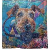 Airedale Dog Scuba Diving Underwater Duschvorhang (Vorderseite)