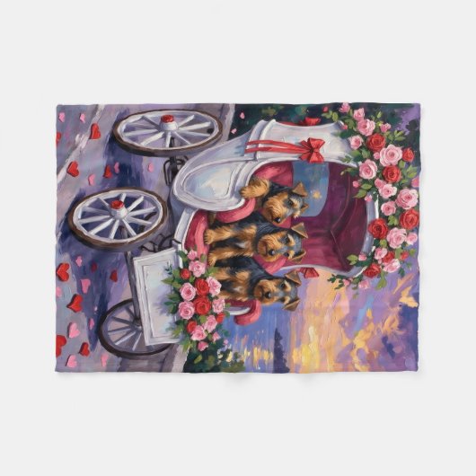Airedale Dog Valentine's Day  Fleecedecke (Vorderseite (Horizontal))
