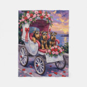 Airedale Dog Valentine's Day  Fleecedecke (Vorderseite)