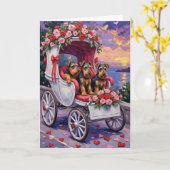 Airedale Dog Valentine's Day  Karte (Gelbe Blume)