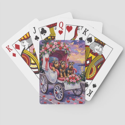 Airedale Dog Valentine's Day  Spielkarten (Rückseite)