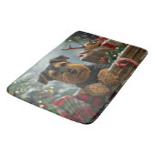 Airedale Dog Weihnachten Badematte (Schrägansicht)
