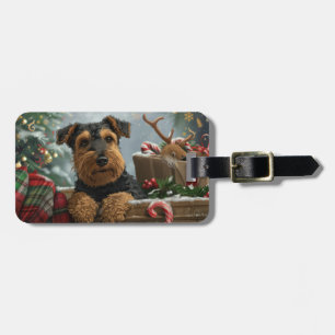Airedale Dog Weihnachten Gepäckanhänger