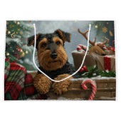 Airedale Dog Weihnachten Große Geschenktüte (Vorderseite)
