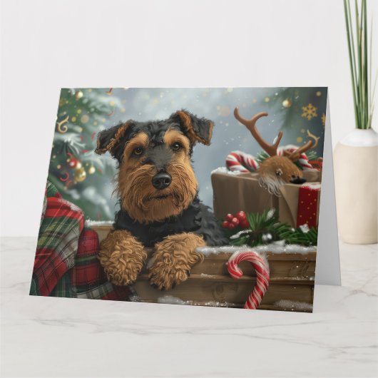 Airedale Dog Weihnachten Karte (Vorderseite)