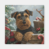 Airedale Dog Weihnachten Magnet (Vorne)