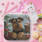 Airedale Dog Weihnachten Pappteller (Party)