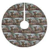Airedale Dog Weihnachten Polyester Weihnachtsbaumdecke (Vorderseite)