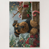 Airedale Dog Weihnachten Puzzle (Vertikal)