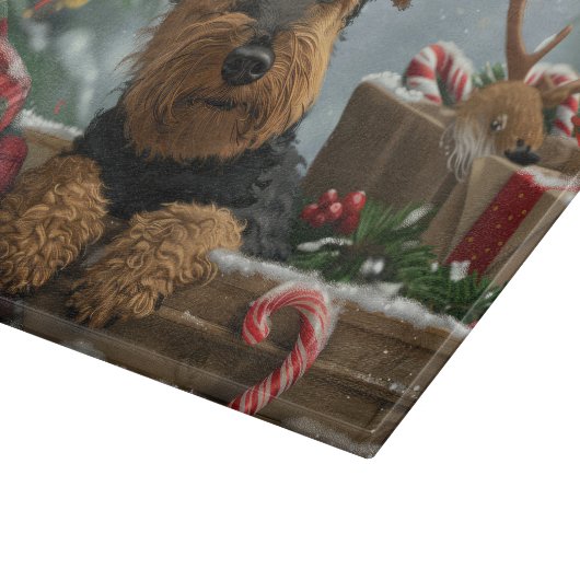Airedale Dog Weihnachten Schneidebrett (Ecke)