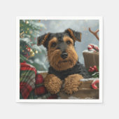 Airedale Dog Weihnachten Serviette (Vorderseite)