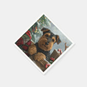 Airedale Dog Weihnachten Serviette (Ecke)