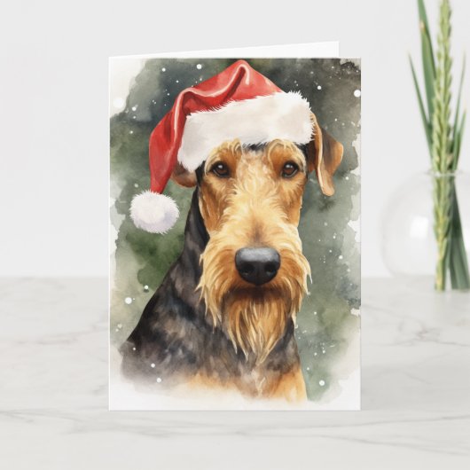 Airedale Dog Weihnachten Weihnachten Dankeskarte (Vorderseite)