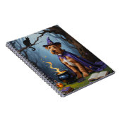 Airedale Dog Whimsical Halloween Malerei Notizblock (Rechte Seite)