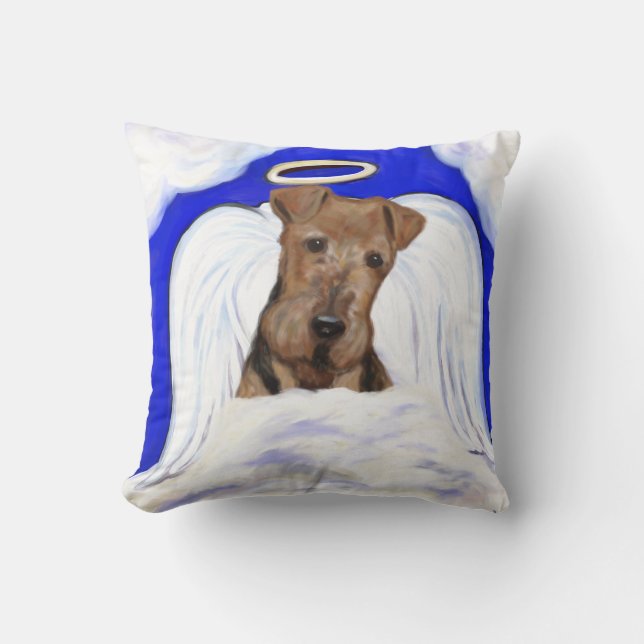 AIREDALE ENGEL KISSEN (Vorderseite)