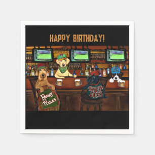 AIREDALE & FRIENDS Poster Serviette