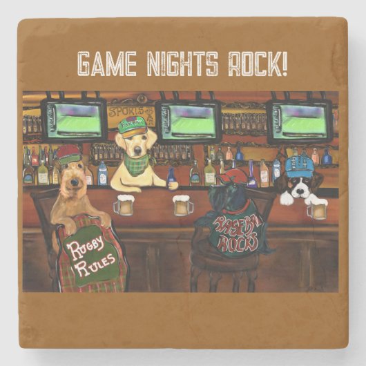 AIREDALE & FRIENDS Poster Steinuntersetzer (Vorderseite)