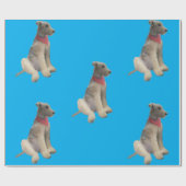 Airedale-Geschenkpapier Blau Geschenkpapier (Flach)