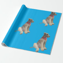 Airedale-Geschenkpapier Blau